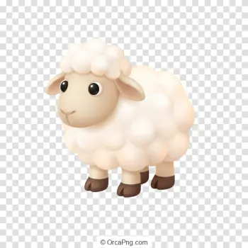 Charming Fluffy Lamb Illustration