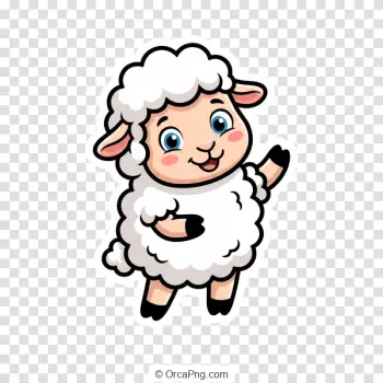 Waving Cartoon Lamb