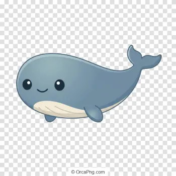 Adorable Cartoon Whale Character
