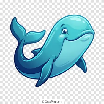 Charming Blue Whale Cartoon
