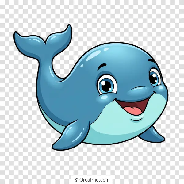 Joyful Blue Whale Character