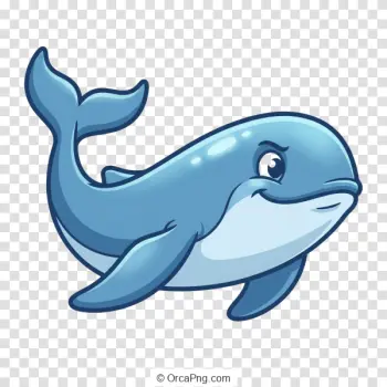 Friendly Blue Whale Illustration