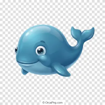 Friendly Cartoon Blue Whale
