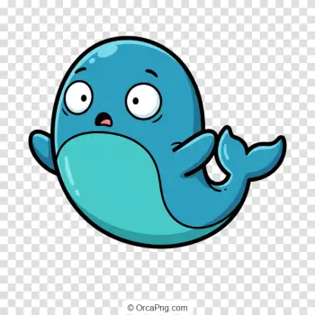 Startled Blue Whale Cartoon