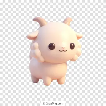 Charming Cartoon Goat Figurine