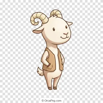 Dapper Cartoon Goat