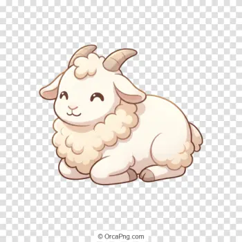 Charming Fluffy Lamb Illustration