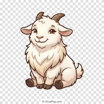 Smiling Fluffy Goat Kid