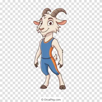 Cheerful Cartoon Goat Athlete