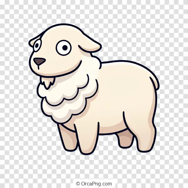Fluffy Cartoon Sheep