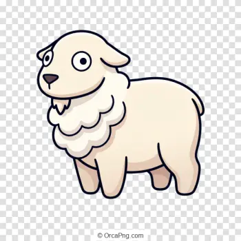 Fluffy Cartoon Sheep