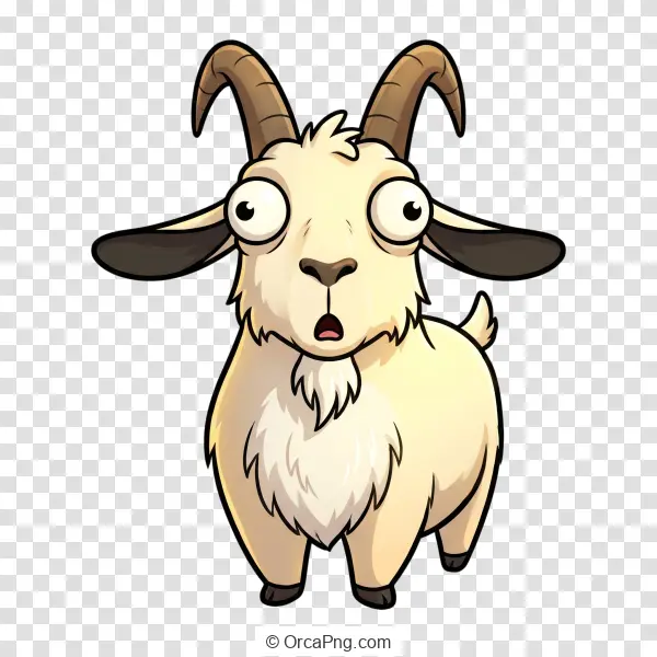 Startled Cartoon Goat