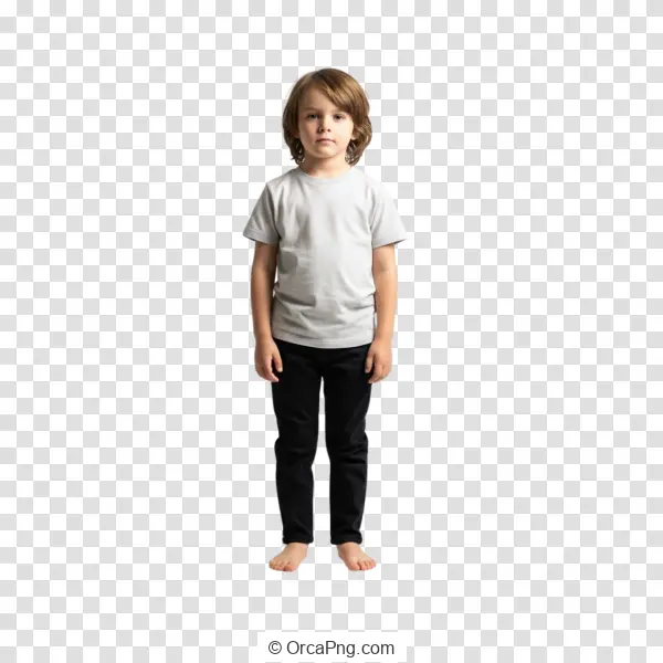 Barefoot Child Standing Still