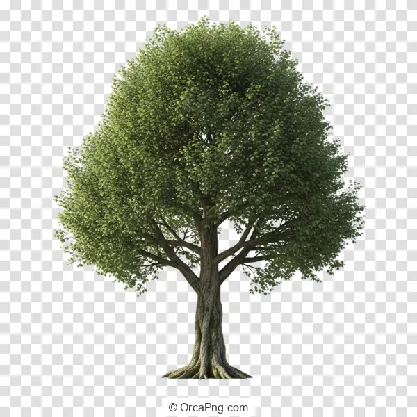 Vibrant Green Standalone Tree