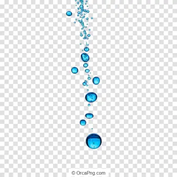 Dynamic Blue Water Droplet Stream