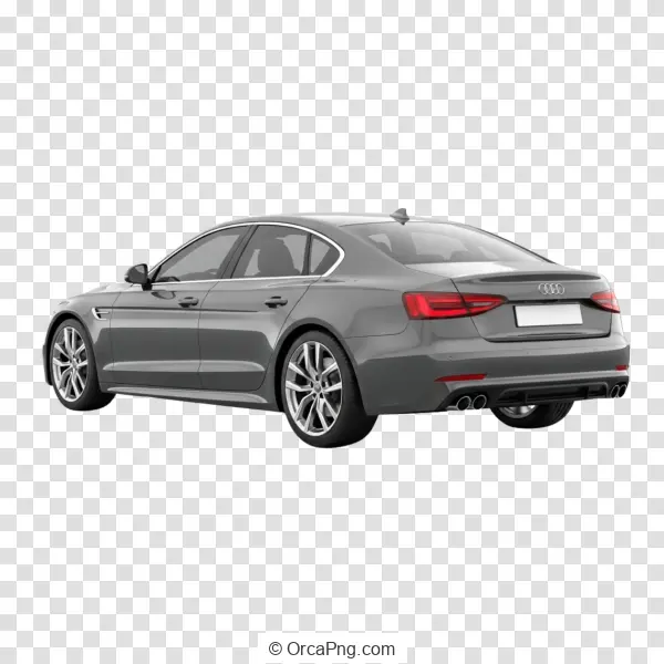 Sleek Gray Audi Sedan – Rear Three-Quarter View