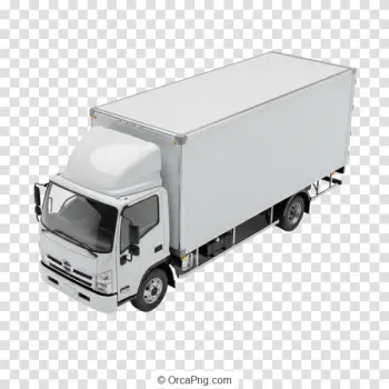 Modern White Box Truck