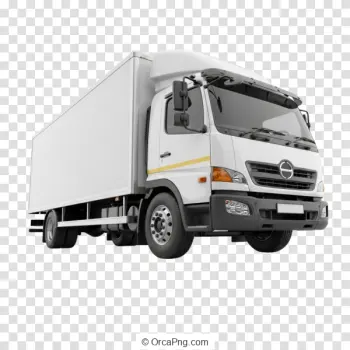 Isolated White Box Truck for Logistics