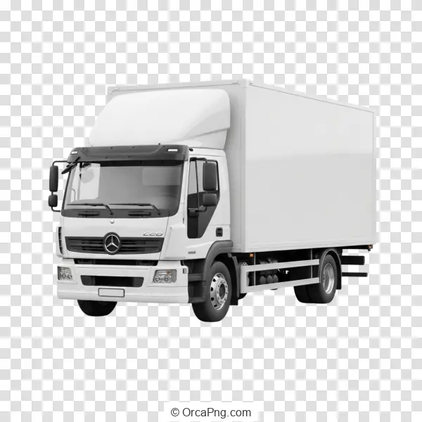Modern White Box Truck Cutout