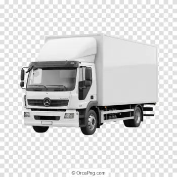 Modern White Box Truck Cutout