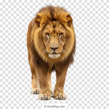 A Lion Observing the Ground Below