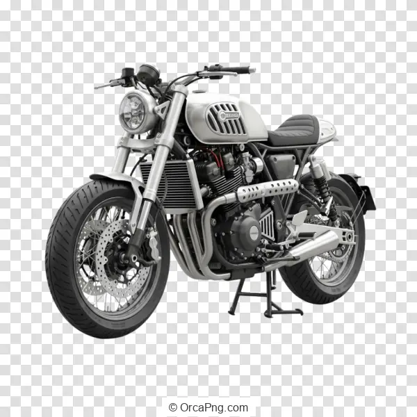 Silver Cafe Racer Motorcycle