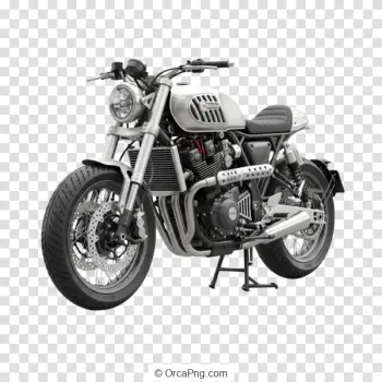 Silver Cafe Racer Motorcycle