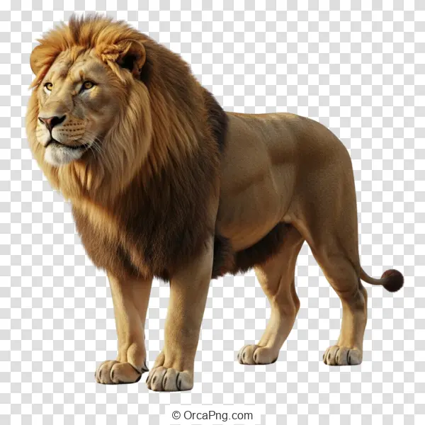 A Lion Standing With a Relaxed Mane