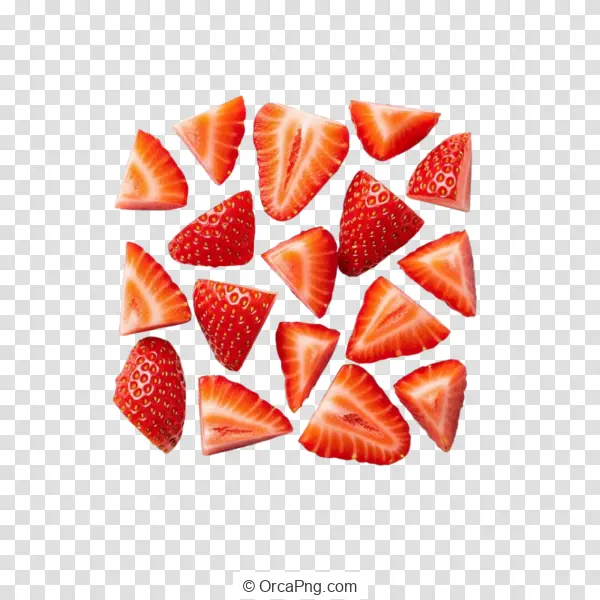 Scattered Strawberry Slices