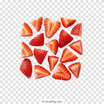 Scattered Strawberry Slices