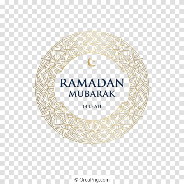 Golden Ramadan Mubarak 1445 AH Emblem