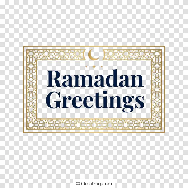 Elegant Golden Ramadan Greetings Frame