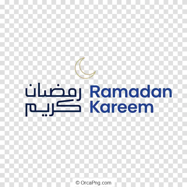 Ramadan Kareem Golden Crescent Typography