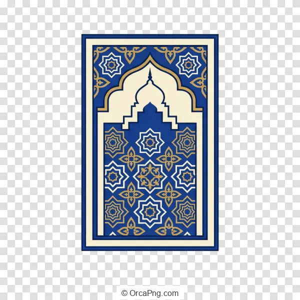 Elegant Blue Islamic Prayer Mat