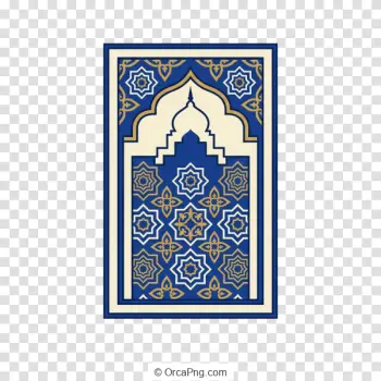 Elegant Blue Islamic Prayer Mat