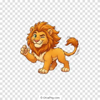 Playful Winking Lion