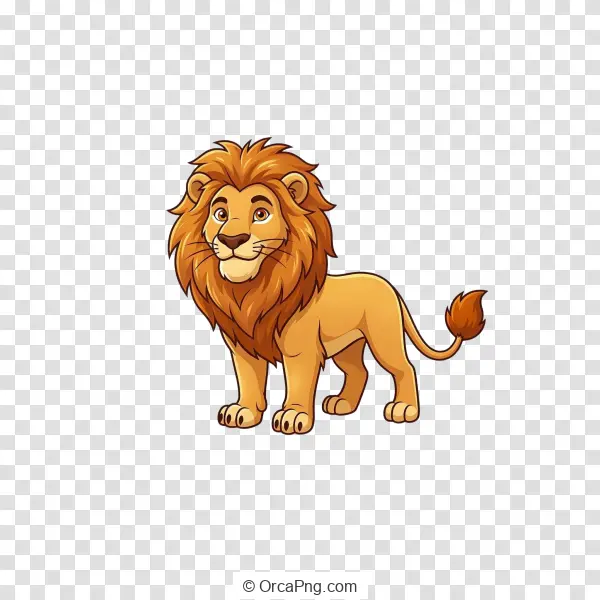 Friendly Cartoon Lion Character