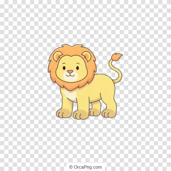 Charming Cartoon Lion Cub