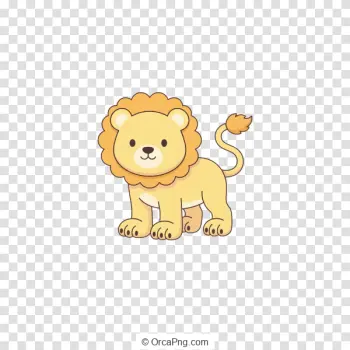 Charming Cartoon Lion Cub Illustration