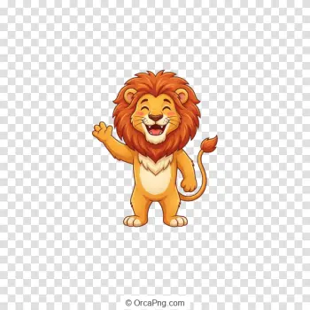 Friendly Waving Lion Mascot