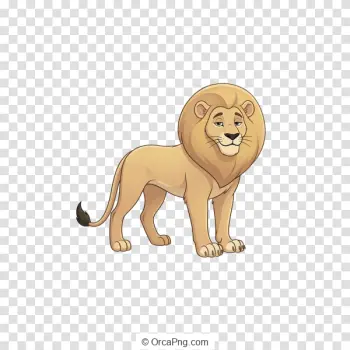 Majestic Cartoon Lion Standing