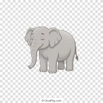 Gentle Cartoon Elephant