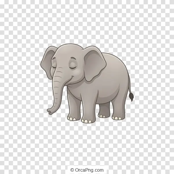 Serene Grey Elephant Illustration