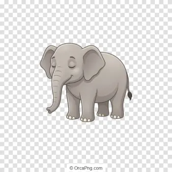 Serene Grey Elephant Illustration
