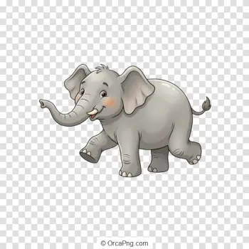 Playful Baby Elephant Cartoon