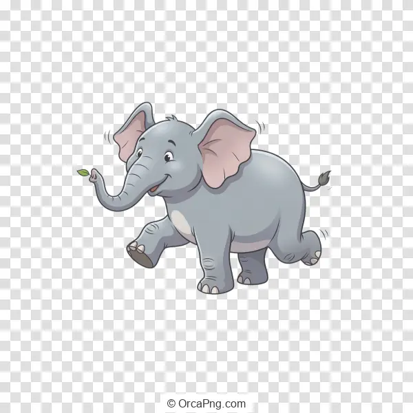 Playful Elephant’s Leafy Stroll