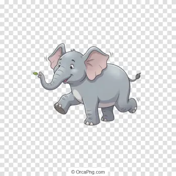 Playful Elephant’s Leafy Stroll