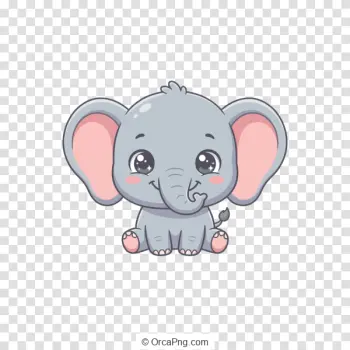 Adorable Chibi Elephant Character