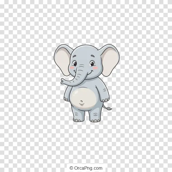 Smiling Baby Elephant Character