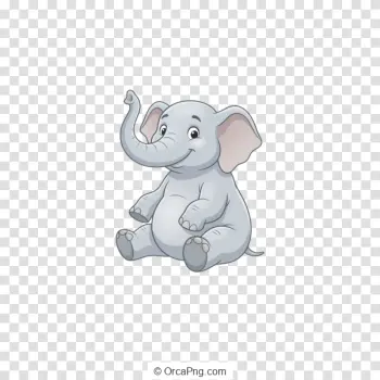 Charming Sitting Elephant